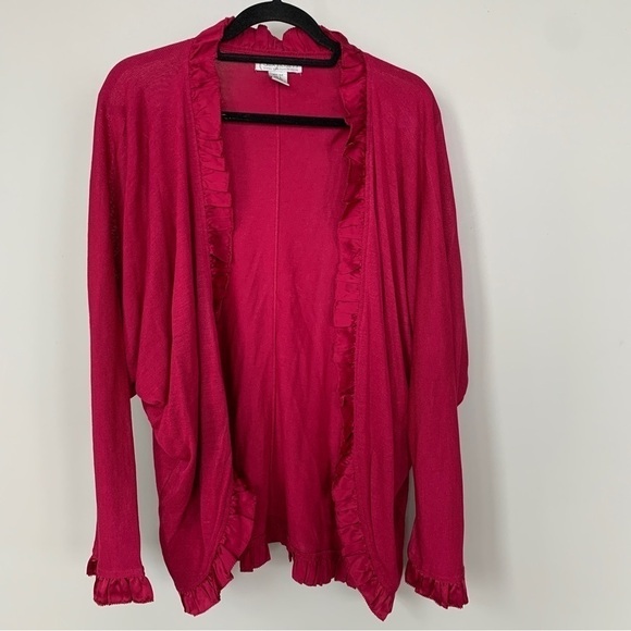 Diane Von Furstenberg Sweaters - SIL Assets Diane Von Furstenberg 100% Silk Ruffle Fringe Cardigan Size L